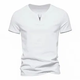 남성 T 셔츠 순수한 컬러 v 칼라 짧은 슬리브 탑 티 테스 남자 tshirt 블랙 스타킹 남자 tshirts 남성 옷을위한 피트니스 240416