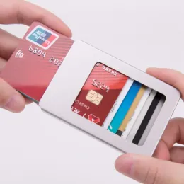 Portafogli Fashions Colorful Women Men Alluminium RFID Card Deters Antimagnetic Leale Mini Wallet Credit ID Carte d'identità Case Slim Dollar Clip Borsa