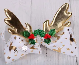 Jojo Bows Siwa Bows Xmas Unicorn Bow Girls Christams Hairwear Glitter Eden Kulak Saç Bows 8 inç büyük boyutlu barrettes kızlar brith9611674