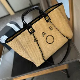 Bolsa de palha de saco de praia bolsa bolsa bolsa de bolsa de bolsa fisada e saco de bolsa de compras grande mulher masculina bolsa de luxo designer de viagem bolsa de trabalho crossbody