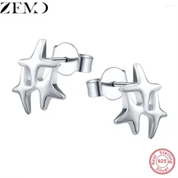Brincos de garanhão Zemo 925 Silver Sterling 3 Four Stars Studs For Women Star pente Earring jóias de ouvido de garotas