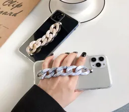 Fashion clear crystal phone cases for iphone 11 12 pro max x xr xs max 7 8 plus with stylish marble chain strap19414423867276