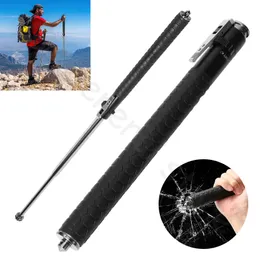 Einziehbares multifunktionales Wanderstock Metall Tragbarer Outdoor -Falt -Trekking -Pole -Wanderstangen für Camping -Wanderstangen 240409