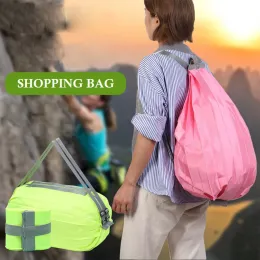 Çantalar Yeni Yağmur Geçirmez Ultralight Katlanabilir Alışveriş Çantası Hafif paketlenebilir alışveriş çantası yeniden kullanılabilir Bolsas De Compra Zipper Market Torebka