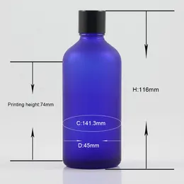 Storage Bottles Frosted Blue Glass Packaging Stopper Bottle 100ml Essential Oil China Manufacturing Plant