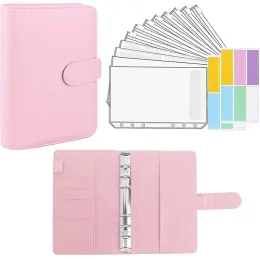 Bolsas A6 Binder e 12 envelopes transparentes Planejamento orçamentário do sistema Notas de padrões de dinheiro envelope de dinheiro envelope