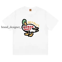Designer de marca de moda Human fez novas tendências camisetas masculinas desenho animado tigre pato pato panda cão porco slub algodão camisetas de manga curta para homens mulheres tops de verão 3610