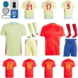 Team nazionale per uomini giovani Espana Maglie da calcio 16 Rodri 10 Olmo 14 LaPorte 11 Williams 7 Morata 19 Yamal 21 Oyarzabal Sarabia 23 Simon 24-25 Euro Coppa Kit di camicia da calcio