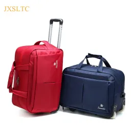 Bags JXSLTC New Fashion Portable Luggage Bags Style Rolling Trolley Travel Bags Women&Men Handbags Women Travel Bags with Wheels