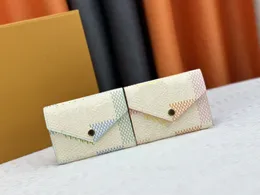 Designer plånbok väska kvinnor korta plånbok pursar verkliga läder multicolor korthållare hållare enskilda klassiska blixtlås pocket plånböcker med originallåda