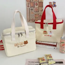 Sacchetti carini ricami cartoni da cartone animato per il pranzo bento sacchetto semplice da donna casual borse da donna di grande capacità