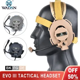 Accessoires Wadsn Tactical Military Headphone Softair Bowman Evo III Headset CS Wargame Hunting Shooting Airsoft Ohrhörer Kenwood Ptt