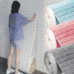 70cm*1m 3D Brick Pattern Wall Sticker SelfAdhesive Panel Waterproof Living Room Wallpaper Home Decoration 240408