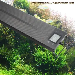 Akvarier Ny mögel 60/75/90/120 cm Fish Tank Aquaculture Akvarium LED -ljus Programmerbar LED -akvariumljus med konsol med timer