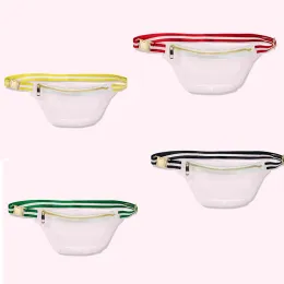 Packs Moda PVC PVC Transparente Fanny Pack Pacote bolsa de peito de grande capacidade San Bag da Span Span Fanny para esportes