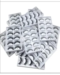 5 أزواج حزمة مصنوعة يدويًا 3D Mink Natural Long Cross Easelashes False Eye Lashes Extensions Soft Fake Eye Lash Extensions Black L3443253