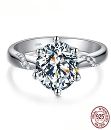 Feiner Schmuck Original 100 Original 925 Solid Sterling Silber Ring Natural 1 Karat Diamant Stone Eheringe Geschenk für Frauen XR363698940