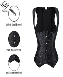 Women Brocade Weist Cincher Underbust Vest Vest Corsets Corsets Steel Boned Steampunk Clothing Plus S6XL6786276