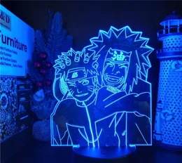 Uzumaki Naruto Jiraiya 3D 3D LED ACRILICO Night Light 7 Color Change Desk Lampada da tavolo da banco Regalo Christmas9482159