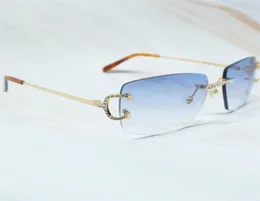 72 OFF RIMLESS MEN KVINNOR TRÅD DIAMOND ICED ut Glasögon Rhinestones mode lyxiga solglasögon nyanser Eyewear2045093