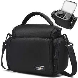 Mochilas bolsa de câmera bolsa de câmera de ombro de ombro Sling Sling Crossbody Compact Camera Bag Case Compatível para Canon Nikon Sony SLR DSLR