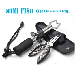 Fischereizubehör Edelstahl Fischlip Grabber Schwarzer Straight Griff Fisch Controller Trompetenzange Anzug Kombination 12BZ J2 DROP DHAPQ