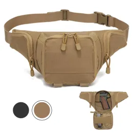 Paketler Taktik Tabanca Bel Çanta Gizeli Taşıma Fanny Pack Kılıf Mens Göğüs Çantası Askeri Savaş Tabanca Çanta Kamp Spor Avı için