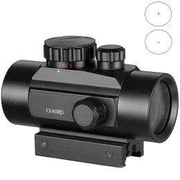 Scopes 1x40 Tactical Riflescope Hunting Holographic Red Green Dot Sight Airsoft Dot Sight Scope 11mm 20mm Rail Mount Collimator Sight