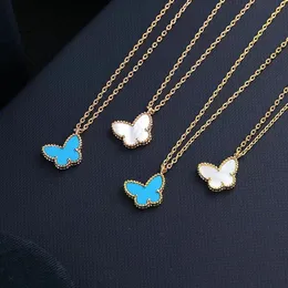 Fashion Designer Butterfly Pendant Necklace Waterproof Elegant Girlfriends Gift Necklaces Wedding for Woman Jewelry Top Quality