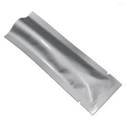 Förvaringspåsar 100 st/ parti 4x14cm kaffepulver kryddor Silver Pure Aluminium Folie Package Open Top Heat tätning Vakuumpåse