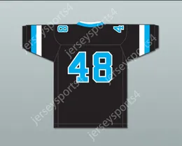 Anpassad valfritt namn nummer herr ungdom/barn rob gronkowski 48 Woodland Hills High School Wolverines Black Football Jersey 1 Top Stitched S-6XL