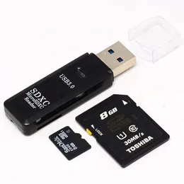 2 in 1カードリーダーUSB 3.0マイクロSD TFカードメモリリーダー高速マルチカードライターアダプターフラッシュドライブラップトップアクセサリー