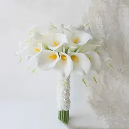 Dekorative Blumen künstliche Holding Blume Hochzeit Dekoration Simulation Calla Lily Braut Bouquet Freund Geschenk Geschenk