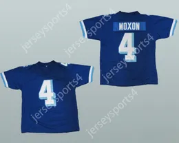 Niestandardowy numer nazwy męski/dzieci Jonathan Moxon 4 West Canaan Coyotes Football Jersey Varsity Blues Top Sched S-6xl