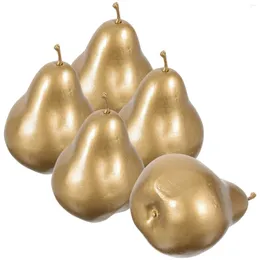 Decoração de festa 5 PCs Simulação Modelo de pêra Decoração de casa Frutas artificiais para estátua real LDPE (polietileno de alta pressão)