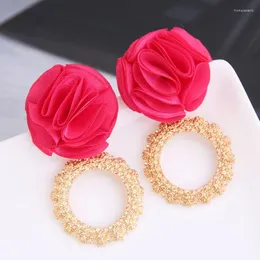 Dangle Ohrringe Korea Mode einfache Frauen Mädchen trendy Blumenropfen Schmuck Accessoires Boucle d'Ore Ille Femme Geschenk