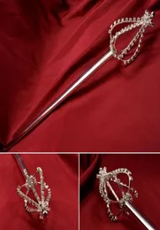 Rhinestone Scepters Crystal Flower Bub form Miss Beauty Pageant Queen Crown Props Cosplay Party Bar Show Accessories Scepter MK028586280