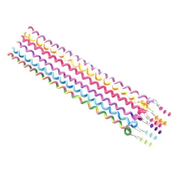 2024 6pcs/Los Regenbogenfarbe Stirnband süße Mädchen Haarband Kristall lange elastische Haarbänder Kopfspeise Haarzubehör 1. Für Regenbogenfarbe