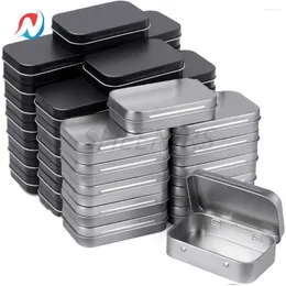 Speicherflaschen 40pcs 3,75 x 2,44 0,8 Zoll Metall Rechteckige leere Dünne Box Container Tragbarer kleiner Hausorganisator