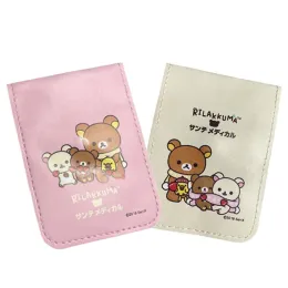 Halter Rilakkuma ID -Kartenhalter für Frauen Cartoon Anime Bear Kawaii niedliche Kartenkoffer Leder Pink Karteninhaber Kartenschutzabdeckung