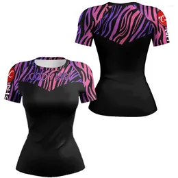 Damen T-Shirts Box-Training Frauen Bodybuilding Fit MMA T-Shirt 3D Print Movie Kurzarm Rashguard Kompression Stretch Sports T-Shirts