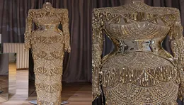 Vestidos formais da noite árabe da sereia de ouro elegantes 2019 vestidos noturnos do Oriente Médio vestidos noturnos de tamanho de tamanho de soareeeeebekleid9634803