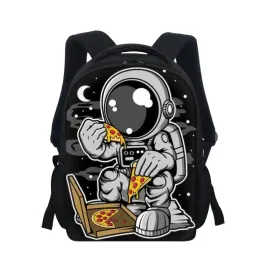 Taschen Unisex -Rucksäcke für die Schule, Astronaut -Druck -Rucksack Multifunktionstasche für Grundschultaschen mit Maschen -Seitentaschen