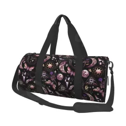 Bolsas Tarot Moon Butterfly Magic Goth Duffle Bag para homens Mulheres WeekEnder Travel Workout Treinando bolsa de ombro resistente à água