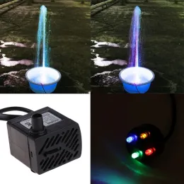 Accessori Aquarium 220V 3W pompa dell'acqua sottomerbabile a LED serbatoio di pesce Funda di pesce serbatoio UE Tappo di acqua Acquario Pompe per animali domestici pesce