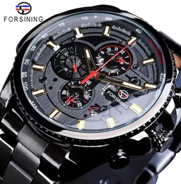 Forsining 2019 Classic Black Clock Serie Steampunk Calendario completo Men039s Sport Mechanical Automatic Watches Top Brand Luxu6399716