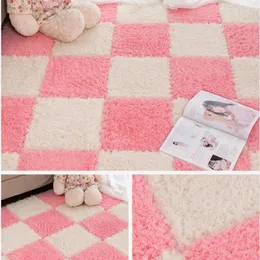 Teppiche rosa Plüsch Puzzle Teppich Wohnzimmer Kindermatten Baby Eva Foam Spiel Teppiche im Schlafzimmer halten warme Playmat 10 PCs