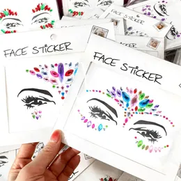 3D Sexy Face Tattoo Stickers for Kids Party Masquerade Acrylic Glitter Temporary Female Jewelry DIY 240418