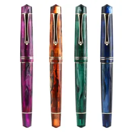 Pens Majohn M800 New Acrylic Fountain Pen NO.6 BOCK Iridium F Nib 0.5mm Pen With Pen Case Luxury Writing Gift Pen Set Office Supplies