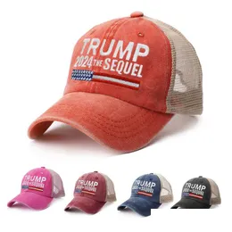 Ball Caps Donald Trump 2024 Hats USA Beyzbol Nefes Üretilebilir Tutun Amerika Büyük Snapback Başkanı Hızlı Kuru Şapka 3d Nakış Başkanı DH4A2